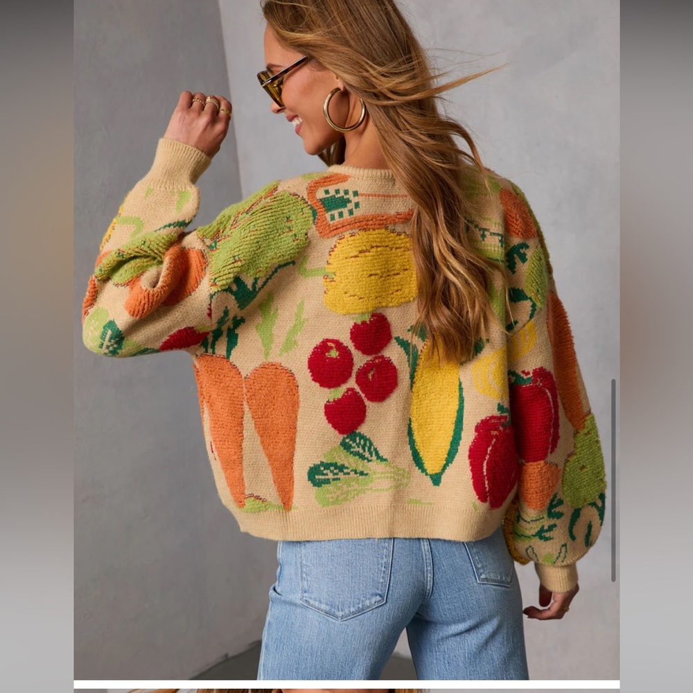 Vici Multicolor Fruit Pattern Cardigan - image 3